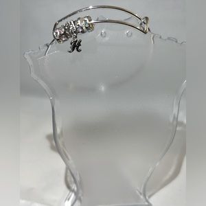 NEW Handmade Fashion Silver Tone “H” Initial Bracelet with Faux AB Crystals